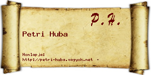 Petri Huba névjegykártya